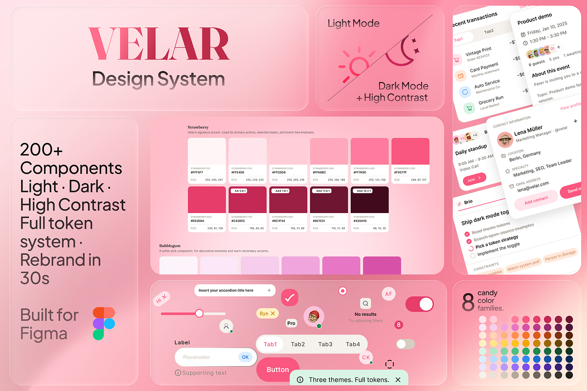 Velar Design System, an UI Kit Template by xStudio (Photo 1 of 6)