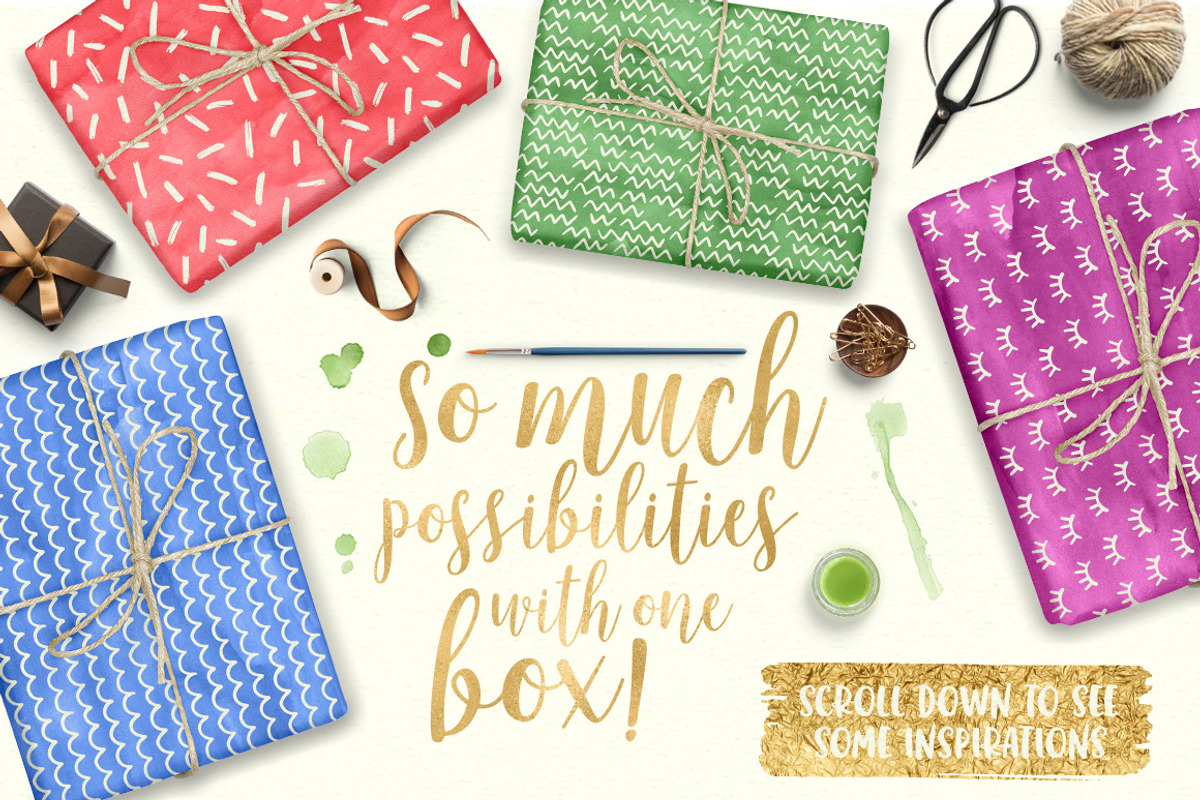 (AI) Watercolor and Metallic Box, a Layer Style Add-On by PeDe Designs (Photo 2 of 9)