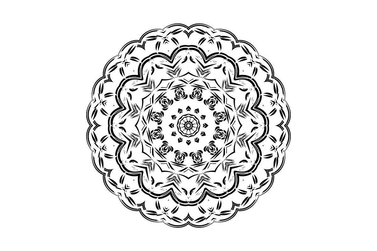 Ornamental Black White Mandala Pack, a Decorative Illustration by NJ Himel (Photo 91 of 103)
