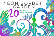 Neon Sorbet Garden, an Illustration by AnneTiki (Thumbnail 1 of 2)