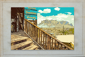 Old West Town Graphic Novel Style