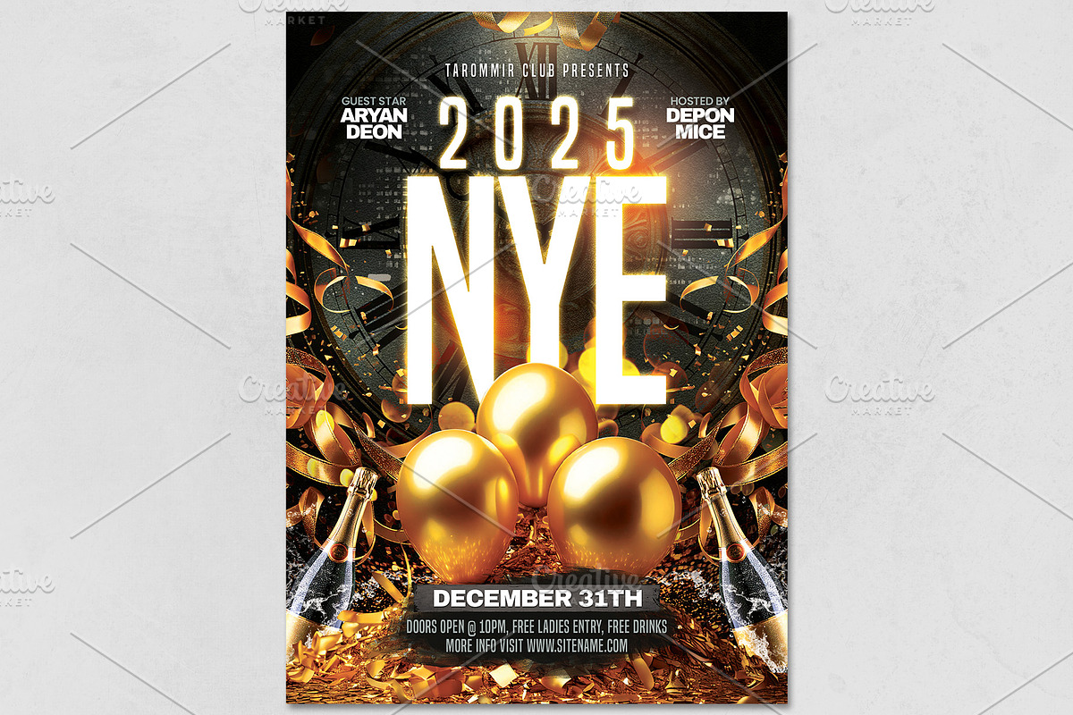 New Year Eve Flyer Template, a Flyer Template by Tarommir (Photo 3 of 4)
