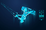 Silhouettes of a kitesurfer, a Sport Illustration by Matrosovv (Thumbnail 2 of 2)