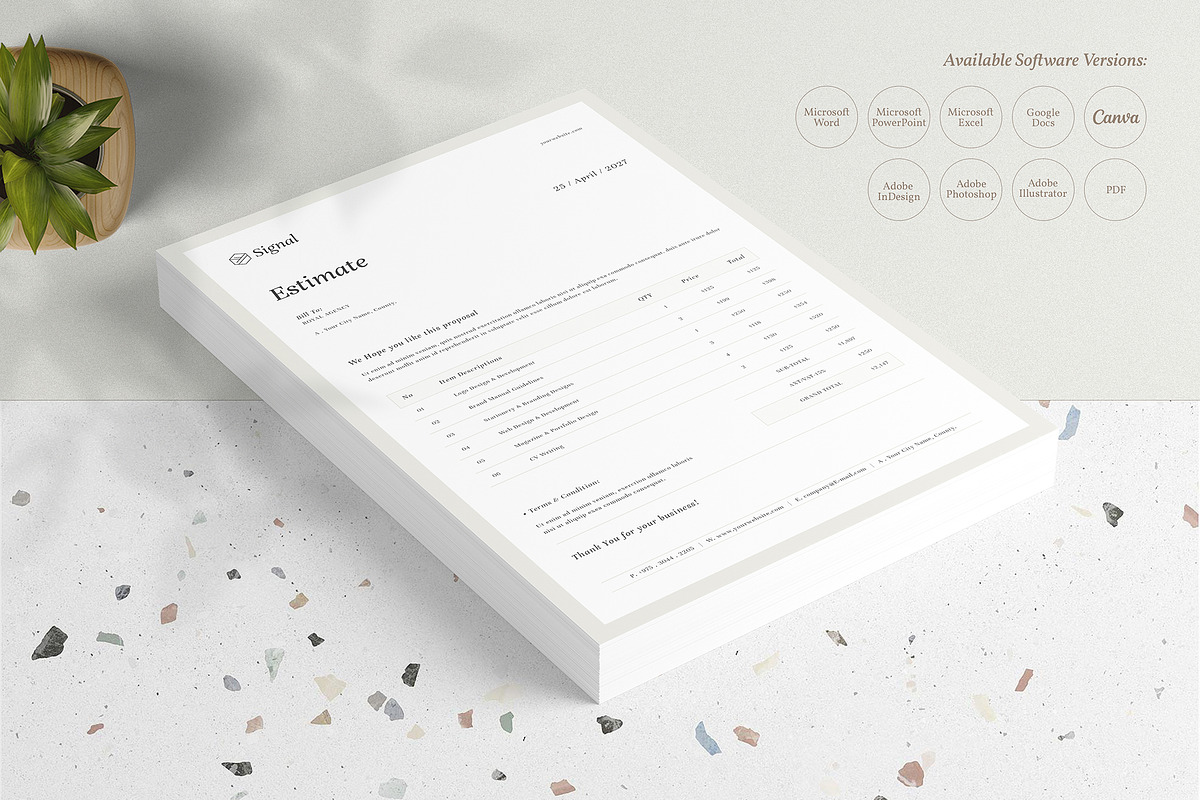 Invoice | Estimate | Letterhead, a Stationery Template by Designsoul14 (Photo 5 of 11)
