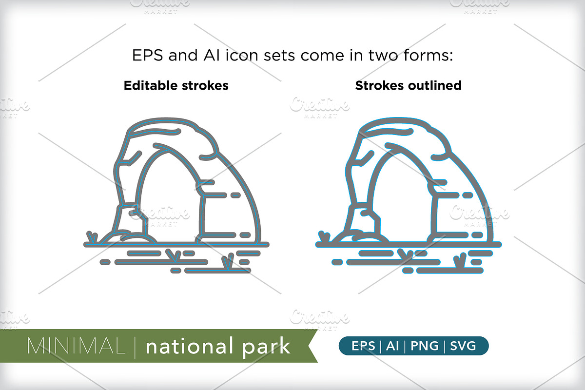 Minimal national park icons, an Outline Icon by Picture Window (Photo 3 of 5)