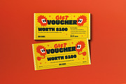 Yellow Retro Gift Voucher, a Card Template by graphicook (Thumbnail 1 of 3)