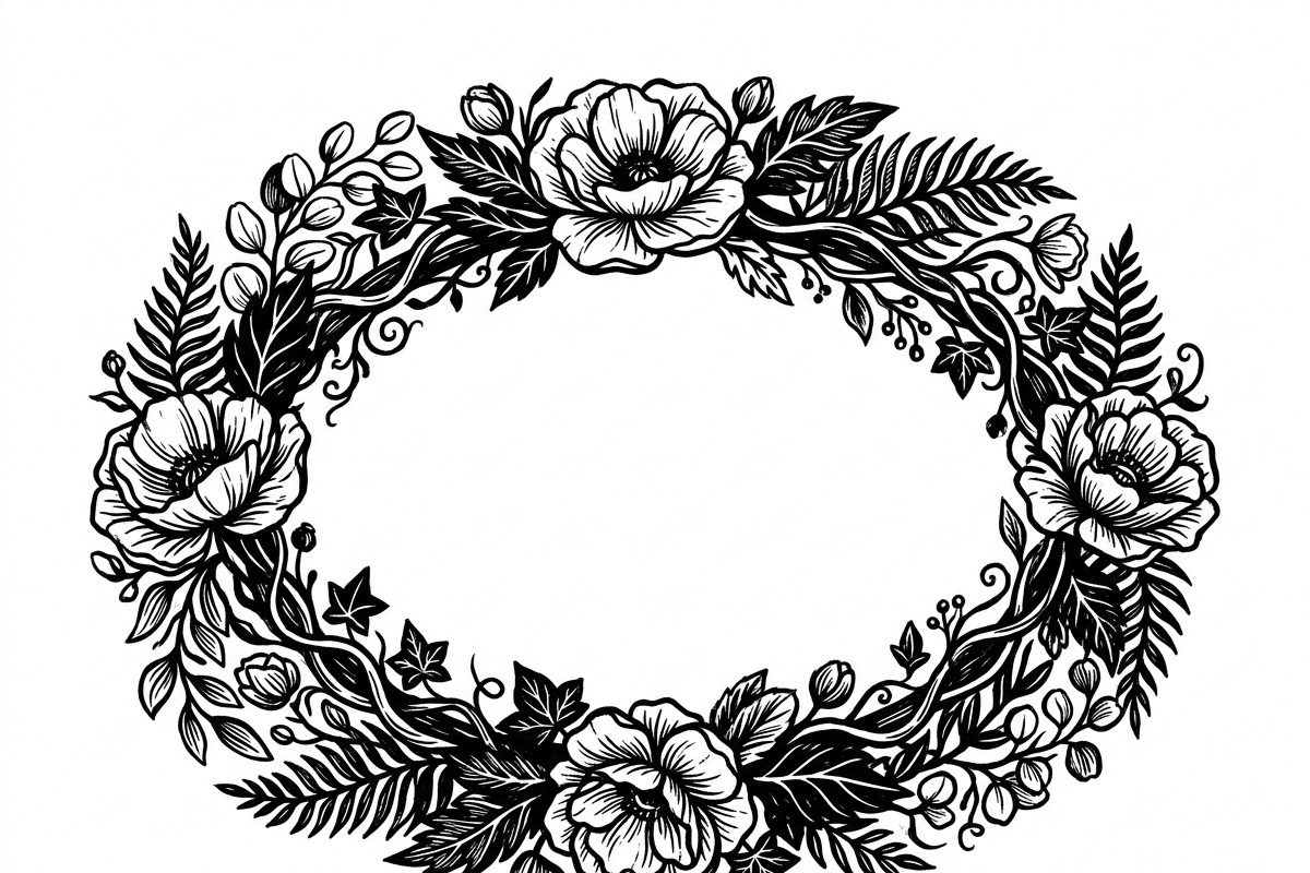 50 Elegant Floral Oval Mirror Frame, a Decorative Illustration by Amazin_art (Photo 19 of 26)