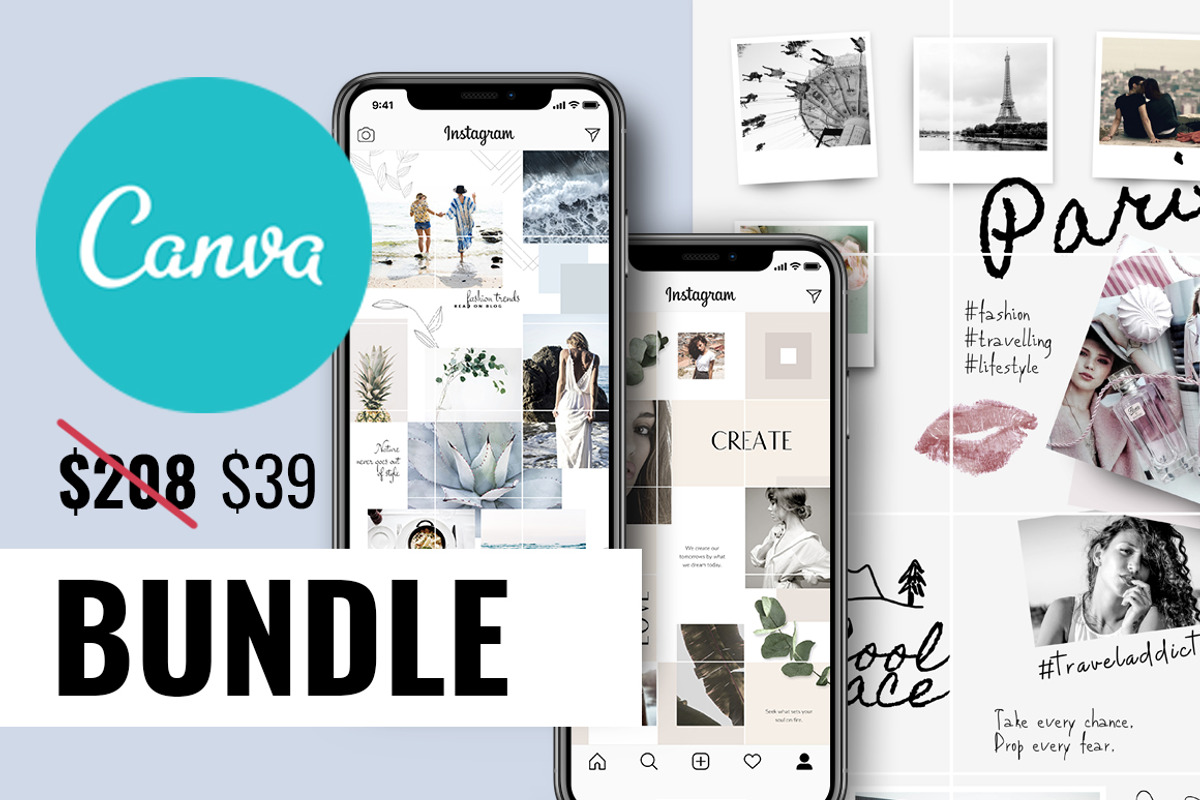 CANVA BUNDLE| Instagram puzzle templ, a Social Media Template by CreativeFolks (Photo 1 of 17)