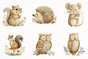 Cute Forest Animals Woodland Clipart, an Illustration by DreamArtGraphic (Thumbnail 6 of 8)