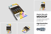 Paint Brush Set Mockup, a Product Mockup by bimockup (Thumbnail 1 of 6)