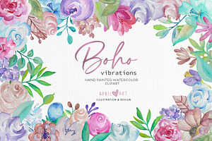 Spring Boho Watercolor Flowers