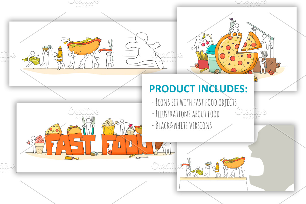 Fast Food with little People, a Food Illustration by Sapunkele (Photo 3 of 3)