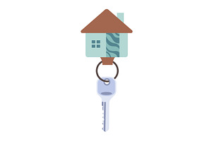 Door keys keyfob. Ring with, an Object Illustration by Things for designers