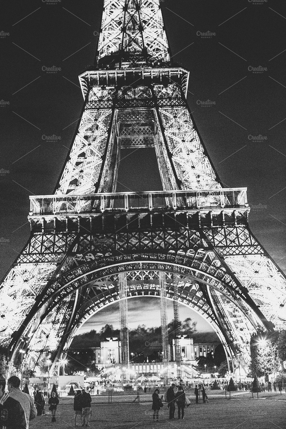 Eiffel Towerparisbw Stock Photo Containing Travel And Show Attraction