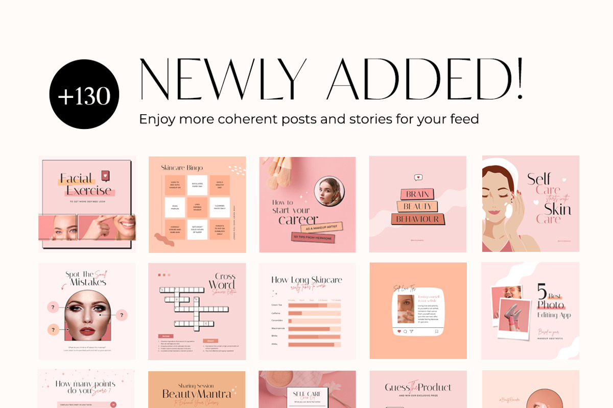 Instagram Skincare Beauty CANVA PS, a Social Media Template by Eviory