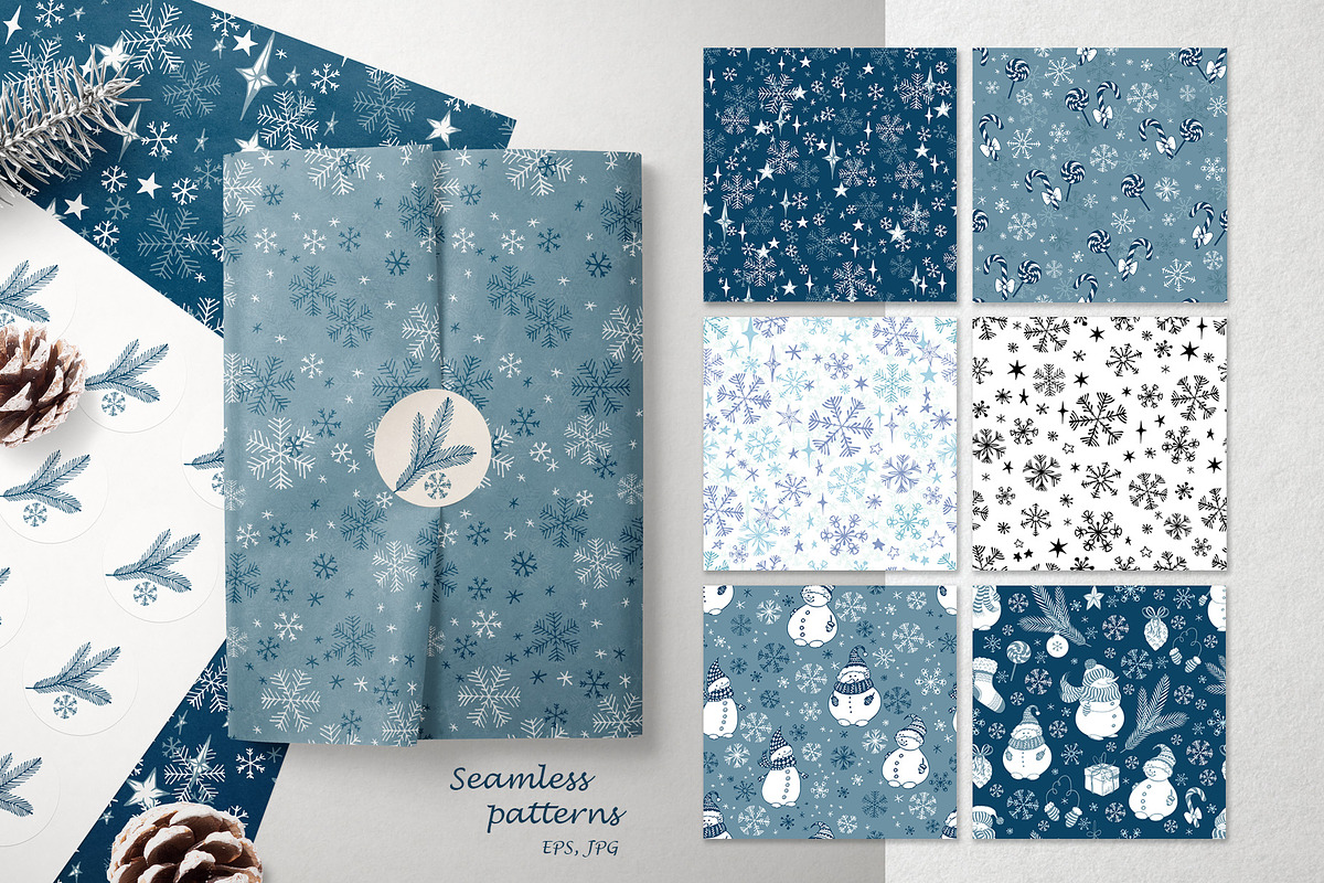 Christmas Snowmen ClipArt Collection, an Object Graphic by Jeanna Draw (Photo 12 of 14)