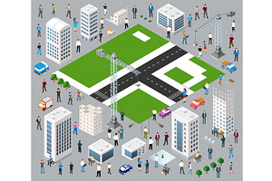 3D isometric rendering of industrial, an Object Illustration by AlexZeL
