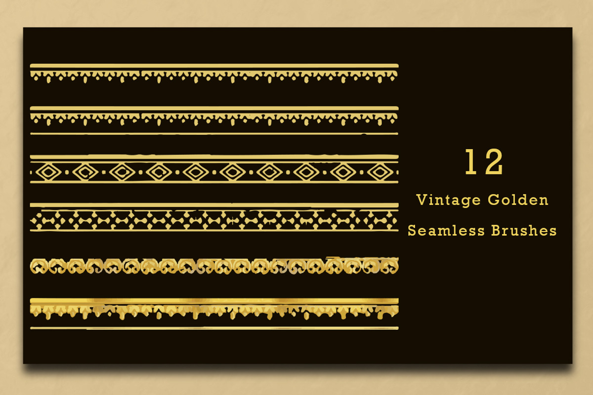 Golden Vintage AI Brushes + BONUS, a Decorative Illustration by Design Unique (Photo 5 of 9)