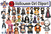 Halloween Girl Clipart, an Illustration by Design Market (Thumbnail 1 of 3)