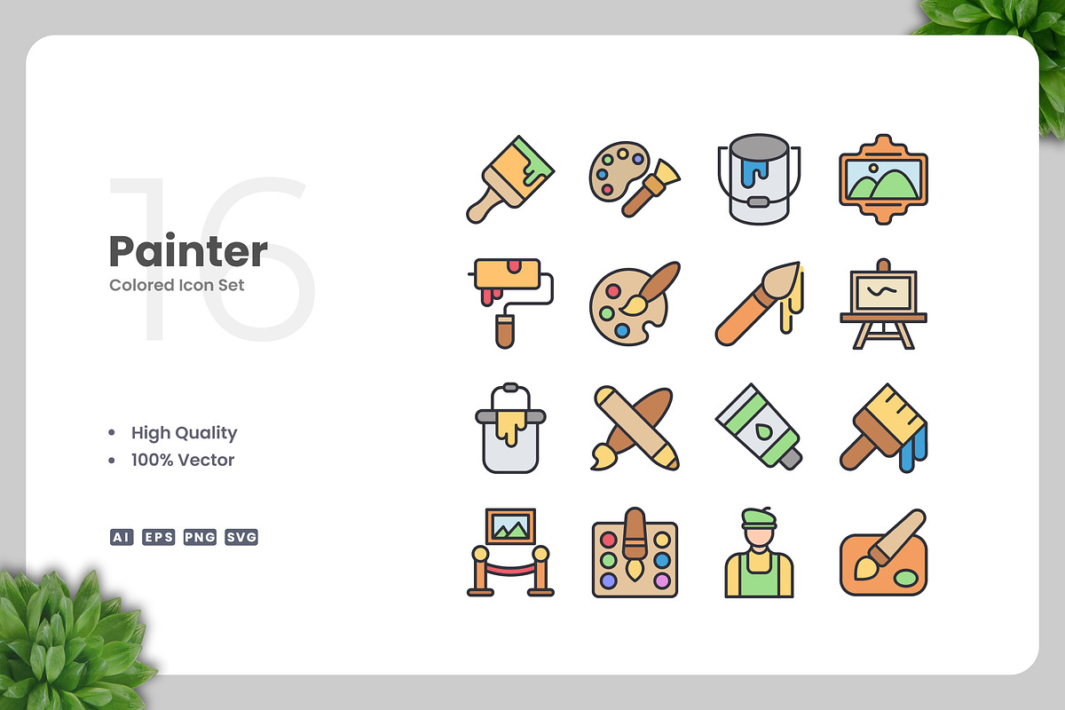 Painter Colored Icons, an Icon by Upnowgraphic