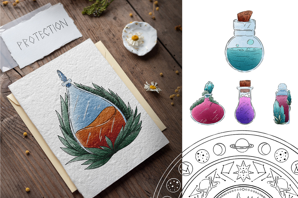 Pagan Magic and Witchcraft, an Object Illustration by Elina Kovtunova (Photo 8 of 15)