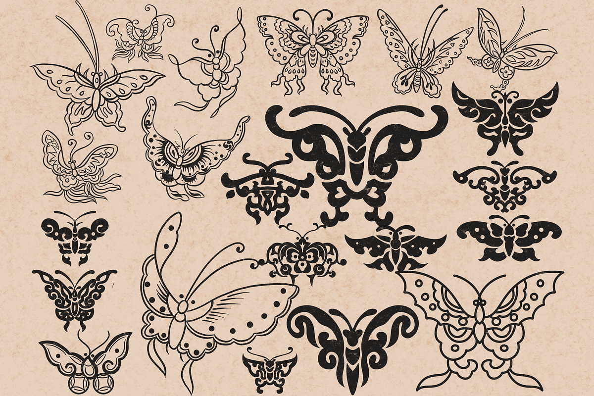 Butterfly Stamps for Procreate, a Brush Add-On by TheWhiteCatLab (Photo 5 of 8)