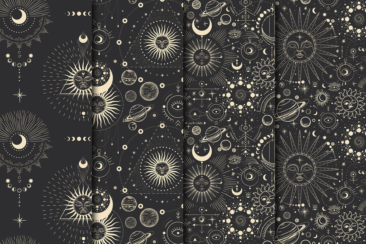 Cosmic signs and symbols, a Decorative Illustration by Chikovnaya (Photo 18 of 21)