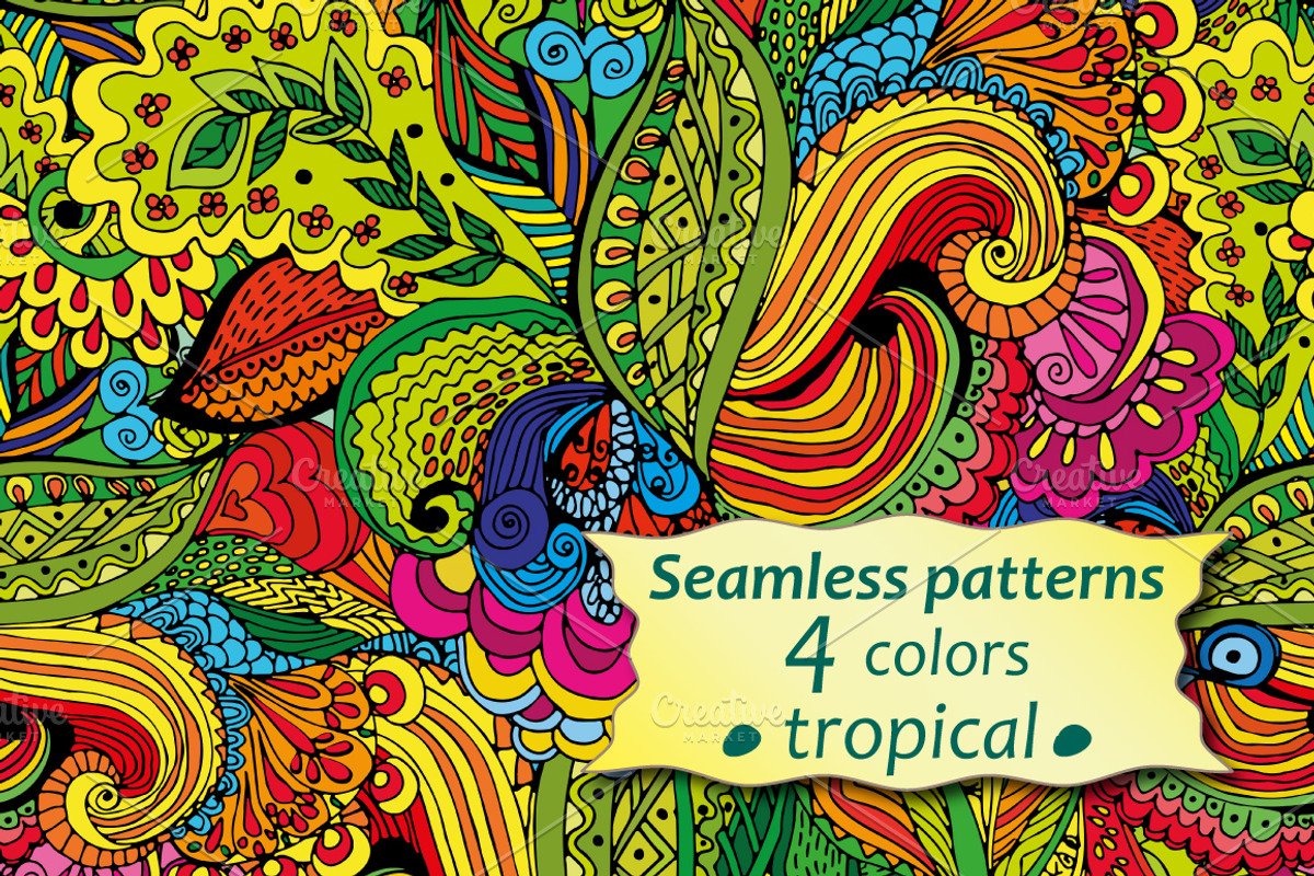 Seamless tropical pattern., a Pattern Graphic by Olgaart (Photo 1 of 5)