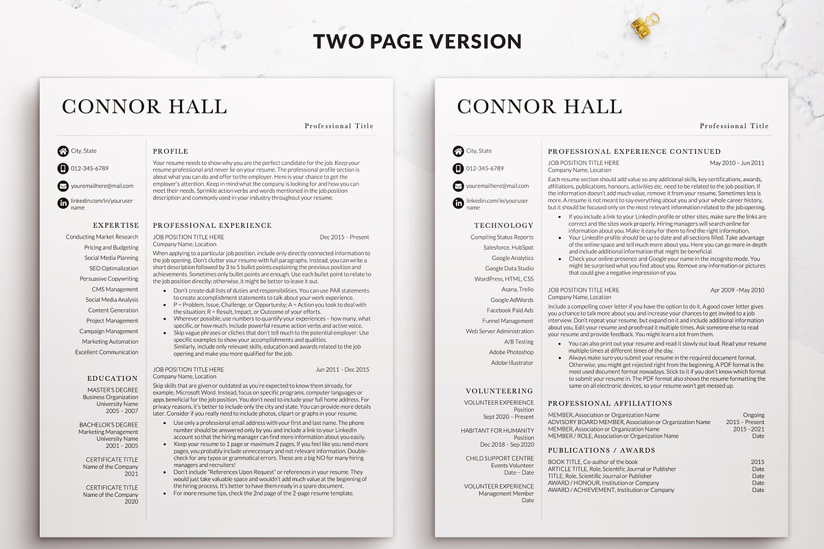 Professional Resume Page Simple CV, a Resume Template by BestResumes.Co (Photo 3 of 9)