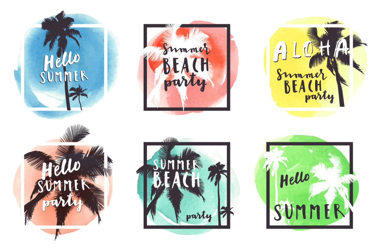 Summertime watercolor backgrounds, a Texture Graphic by Soulful Vectors (Photo 1 of 6)