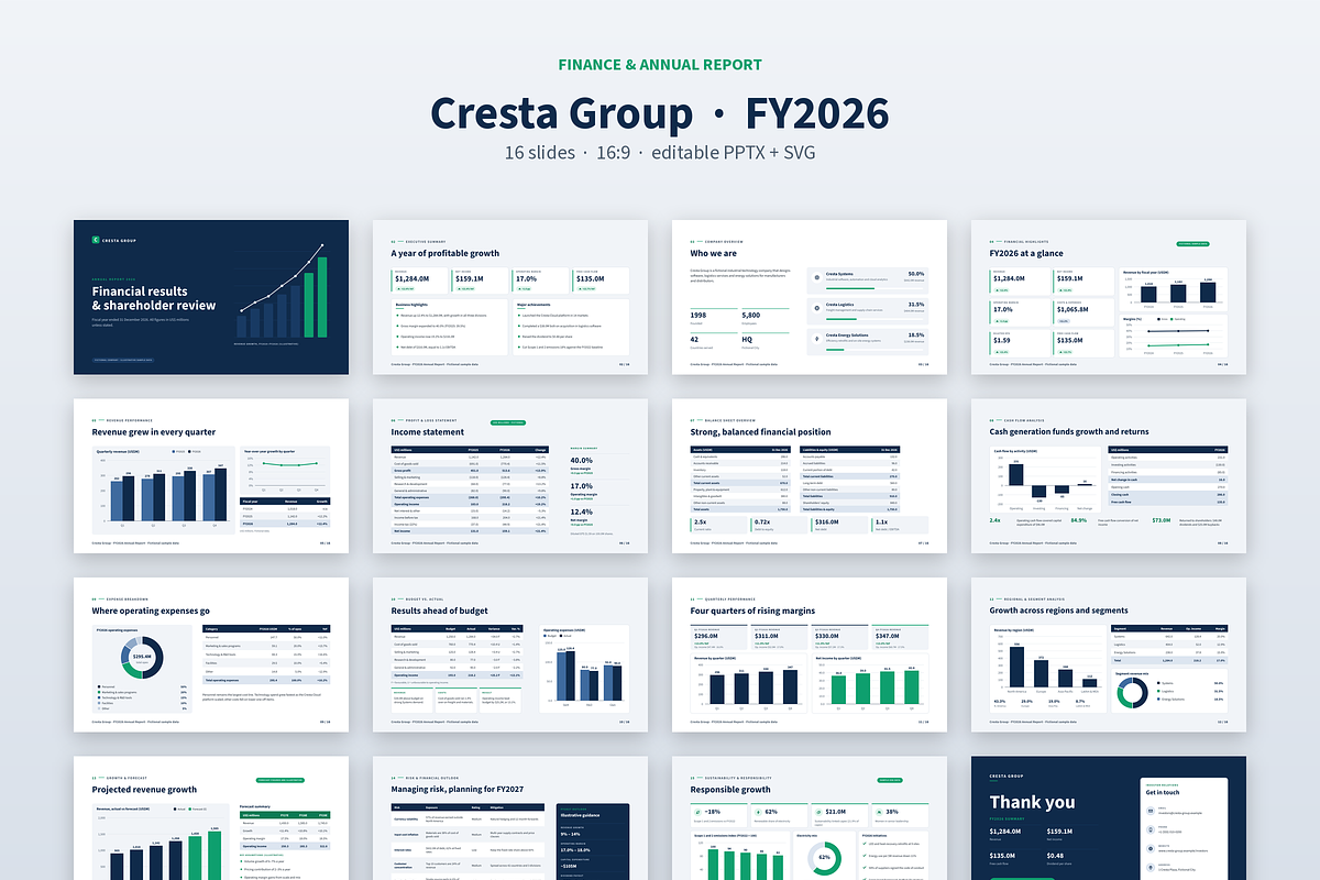 Annual Report Presentation Template, a Presentation Template by novexora (Photo 4 of 4)
