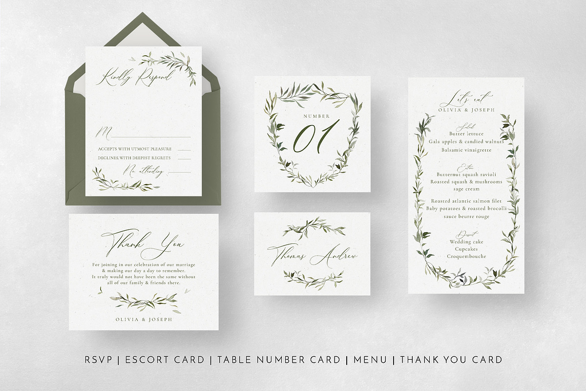Watercolor Monogram Wedding Suite, an Invitation Template by BlueRobinDesignShop (Photo 14 of 14)