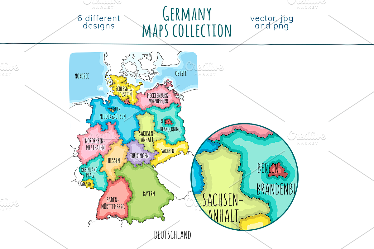 Germany Maps Collection, an Education Illustration by Illustrationsforteachers (Photo 2 of 5)