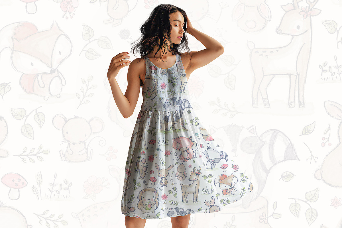 Cute Woodland Animals Pattern, a Pattern Graphic by StudioGlouna (Photo 4 of 5)