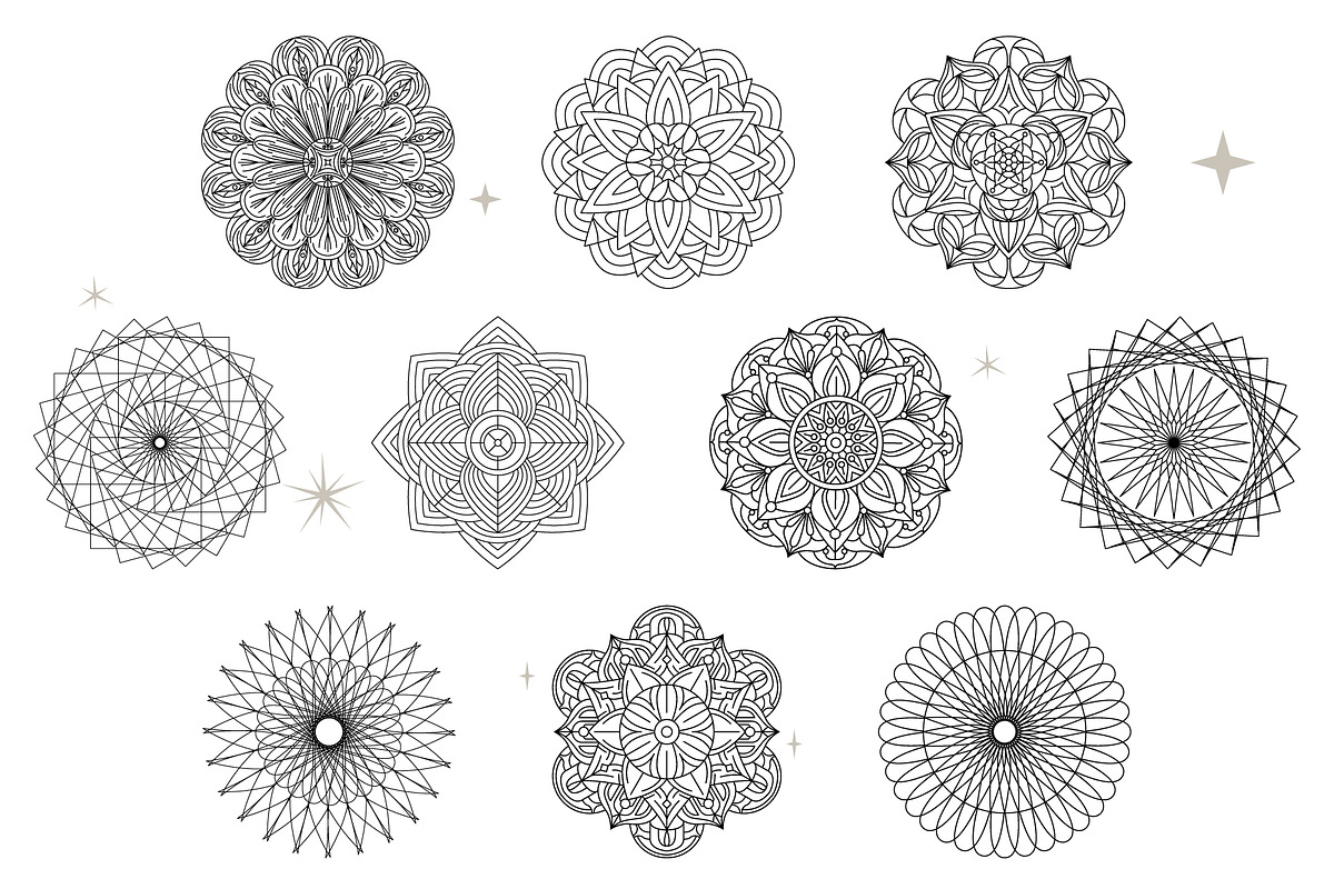 30 mandala line art, a Decorative Illustration by Pikgura (Photo 2 of 4)