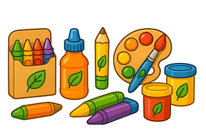 Colorful set of art supplies, an Education Illustration by ZinetroN