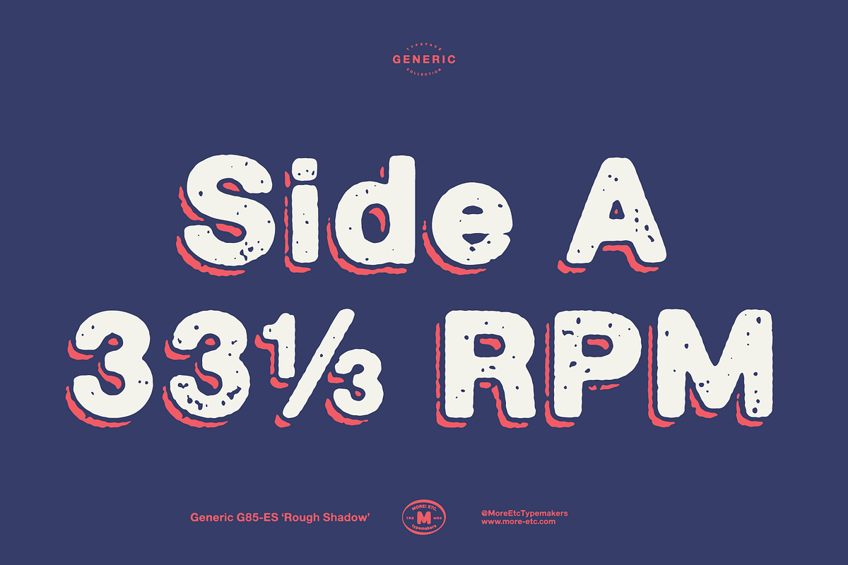 Generic G85-ES 'Rough Shadow', a Sans Serif Font by More Etc. Studios (Photo 5 of 8)