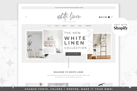Shopify Theme | White Linen, a Shopify Template by Thirty One Palms Studio