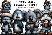 Christmas Animals Clipart, an Illustration by Libby Wishes (Thumbnail 1 of 7)