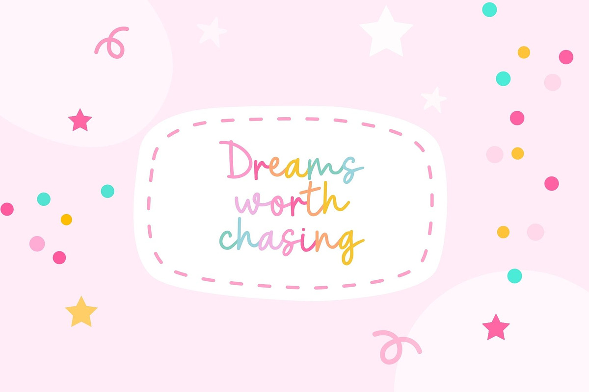 Chasing Rainbows Script Font, a Script Font by Sparkle & Speckle (Photo 5 of 7)