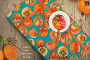 Watercolor Persimmon Fruits Clipart, a Food Illustration by Olga Begak Art & Design (Thumbnail 9 of 9)