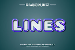 Lines 3D Editable Text Effect