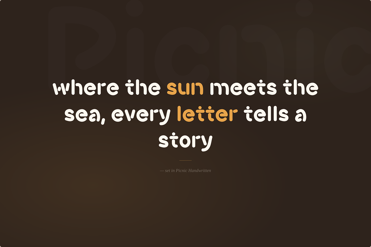 Picnic-groovy warm typeface, a Handwritten Font by Lettra Studio (Photo 8 of 21)