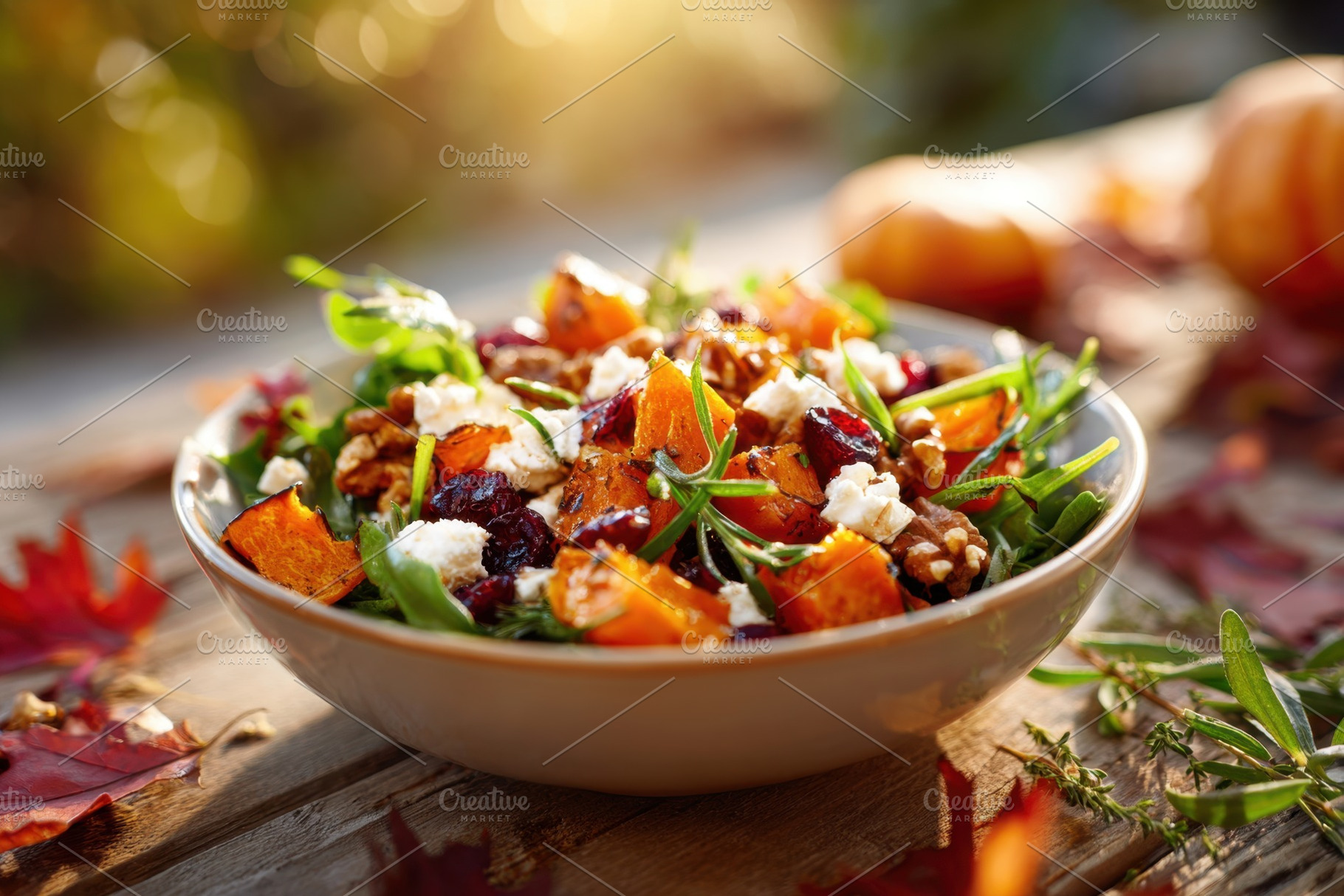 Colorful quinoa bowl with roasted sweet potatoes and avocado, a Food & Drink Photo by AlyaAnd