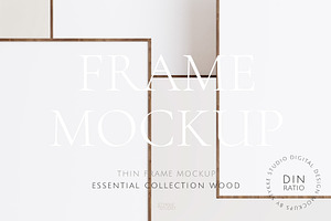 MINIMALIST Dark Wood Frame Mockup