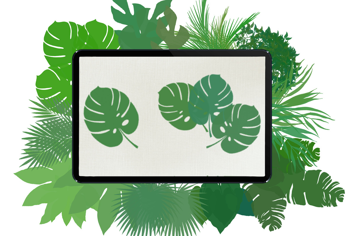 Palm leaves brushes for Procreate, a Brush Add-On by AnastasiyaOleynik (Photo 3 of 12)