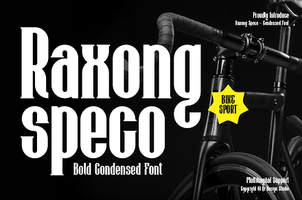 Raxong Speco - Bold Condensed Font, a Serif Font by QR Design Studio