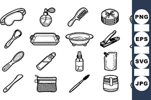 Hand Drawn Spa Essentials Set, an Illustration by designvectx
