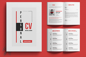 Modern CV and Portfolio Template, a Brochure Template by MightyDesign