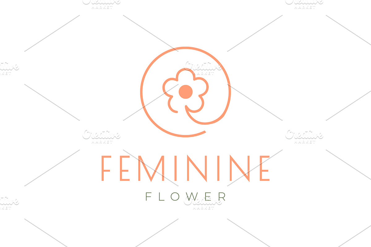 daisy flower feminine line logo, a Branding & Logo Template by devastd